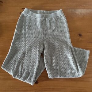 Free People, Beach Hailee Sweater Pants, Green Waffle Knit, S, Cropped Wide Leg